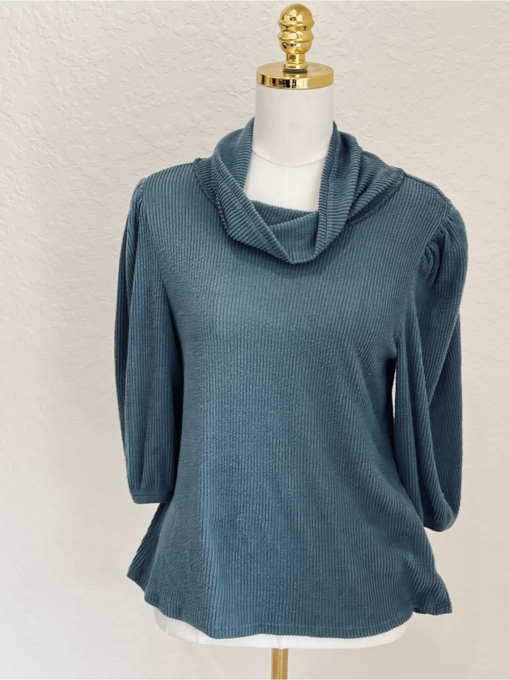 Cowl Neck Ribbed Sweater